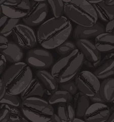 Deurstickers Koffie Koffiebonen achtergrond, koffiebonen achtergrond, koffiebonen patroon Vector, koffiebonen naadloze patroon, naadloze koffieboon patroon, naadloze patroon koffiebonen