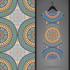 Vector dress with seamless pattern