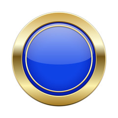 Blue button in golden frame