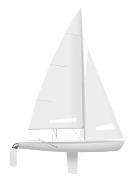 Sailing dinghy. (Side view) 