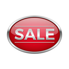 Red sale plate in silver frame