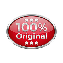 Red original plate in silver frame