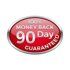 Red money back plate in silver frame