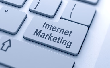 Internet marketing word button on computer keyboard