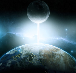Earth and moon fantasy, armageddon 