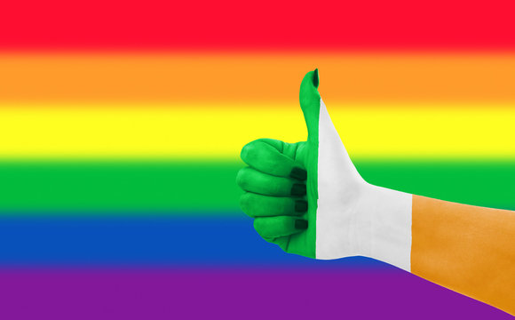 Concept photo - Positive attitude of Irelandfor LGBT community