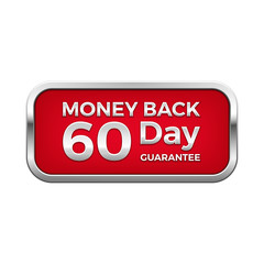 Red money back plate in silver frame
