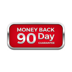 Red money back plate in silver frame