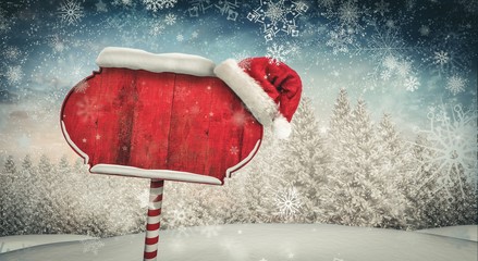 Santa sign in north pole - obrazy, fototapety, plakaty