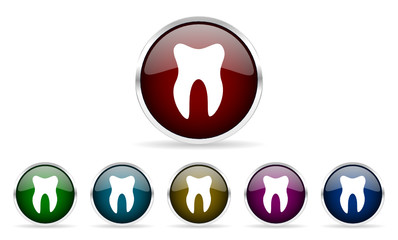 tooth vector icons set