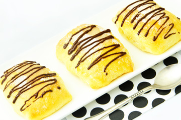 Sweet Bun with Cheese, Apple and Cinnamon.