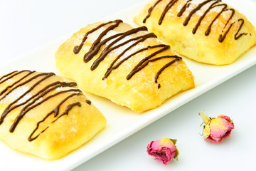 Sweet Bun with Cheese, Apple and Cinnamon.