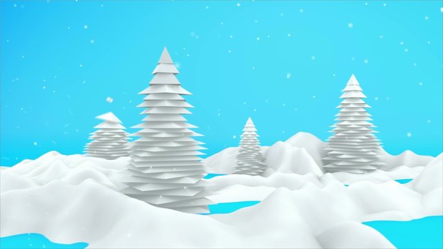 Winter Landscape 3D Scene
