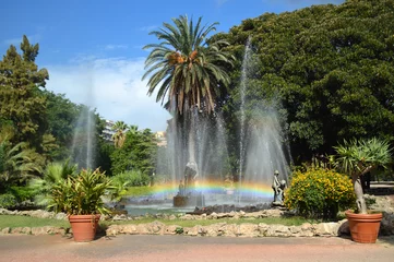 Foto op Plexiglas Palermo, English Garden, Rainbow over Fountain © Natalia Danecker