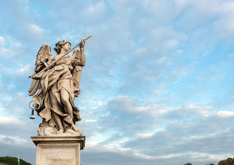 Angel statue on the bridge of Castle Sant'Angelo, Rome.