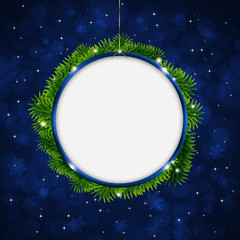 Christmas Greeting Ring Blue Background