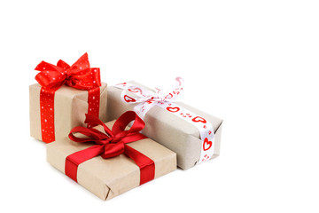 Gifts boxes for Christmas on white background