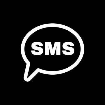 The sms icon. Text message symbol. Flat