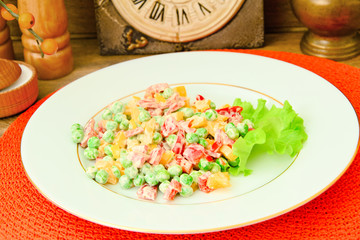 Juicy Vegetable Stew. Paprika, Peas, Carrots. Diet Food.