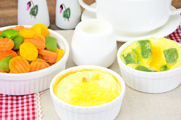 Dietary Scrambled Eggs with Carrots and Green Beans