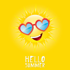 Hello Summer. vector summer smiling sun