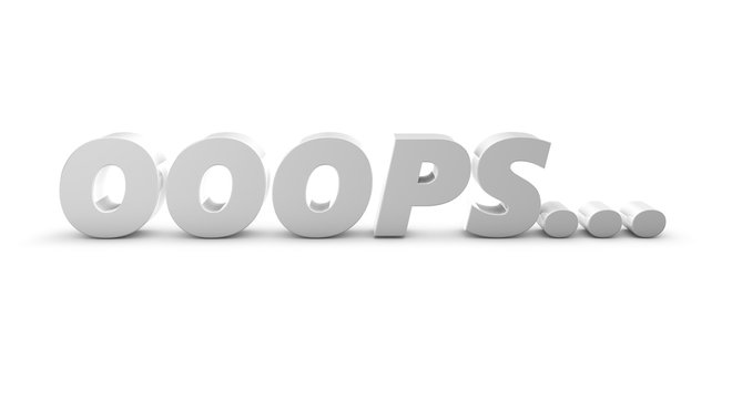 Ooops 3d text perfect for 404 error web page.