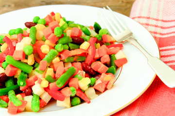 Mexican Mix of Vegetables. Tomatoes, Beans, Celery Root, Green B