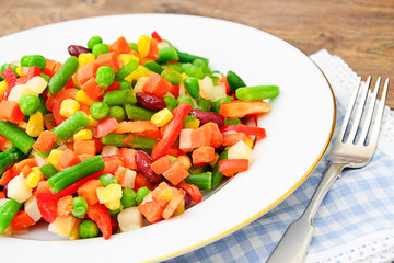 Mexican Mix of Vegetables. Tomatoes, Beans, Celery Root, Green B