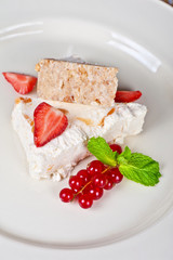 cream berries dessert