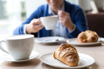 meeting with coffee, coffee with a friend , a business lunch