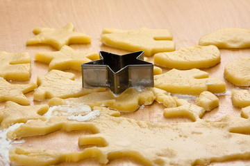 christmas cookies with metal cutter