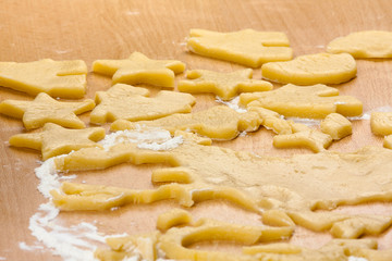 gingerbread dough with Christmas cookies