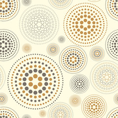 Yellow watercolor seamless texture with polka dots