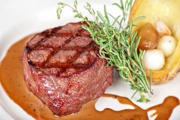 grilled beef steak