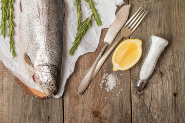 fresh trout with spices and seasonings