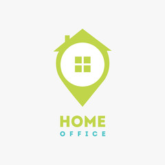Home office logo design template. Abstract colorful property construction logo. Real estate icon design. Vector element