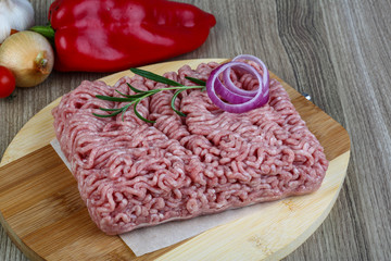 Raw minced pork meat