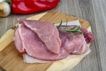 Raw pork Schnitzel