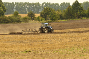 Fototapeta premium work in the field plowing