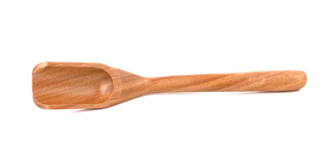 Wooden spoon for spices on white