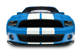 Blue Muscle Car - Powered by Adobe