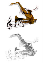 Pattern saxophone and trumpet