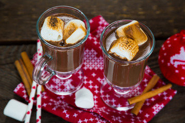 Hot chocolate with roasted marshmallows
