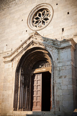Fototapeta na wymiar Portal of the church in Pula (Croatia)