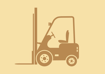 Forklift truck vector icon