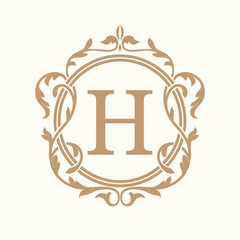 Vintage monogram template