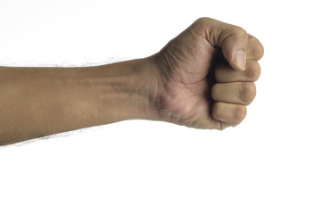 Knockout Fist /
High resolution image of human fist against white background, Can be used in...