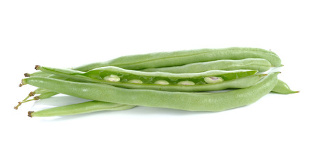 Green beans isolated on a white background