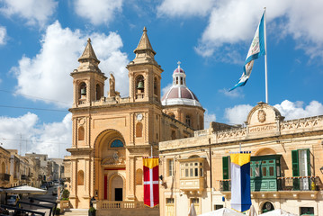 Fototapeta na wymiar Church in Marsaxlokk, Malta, Europe