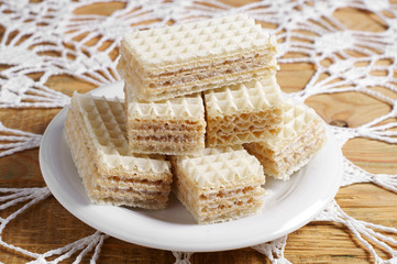 Wafers on the rustic table